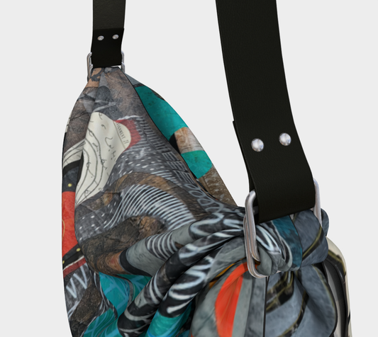 Partial Sun - Abstract Art Collage Origami Tote Bag
