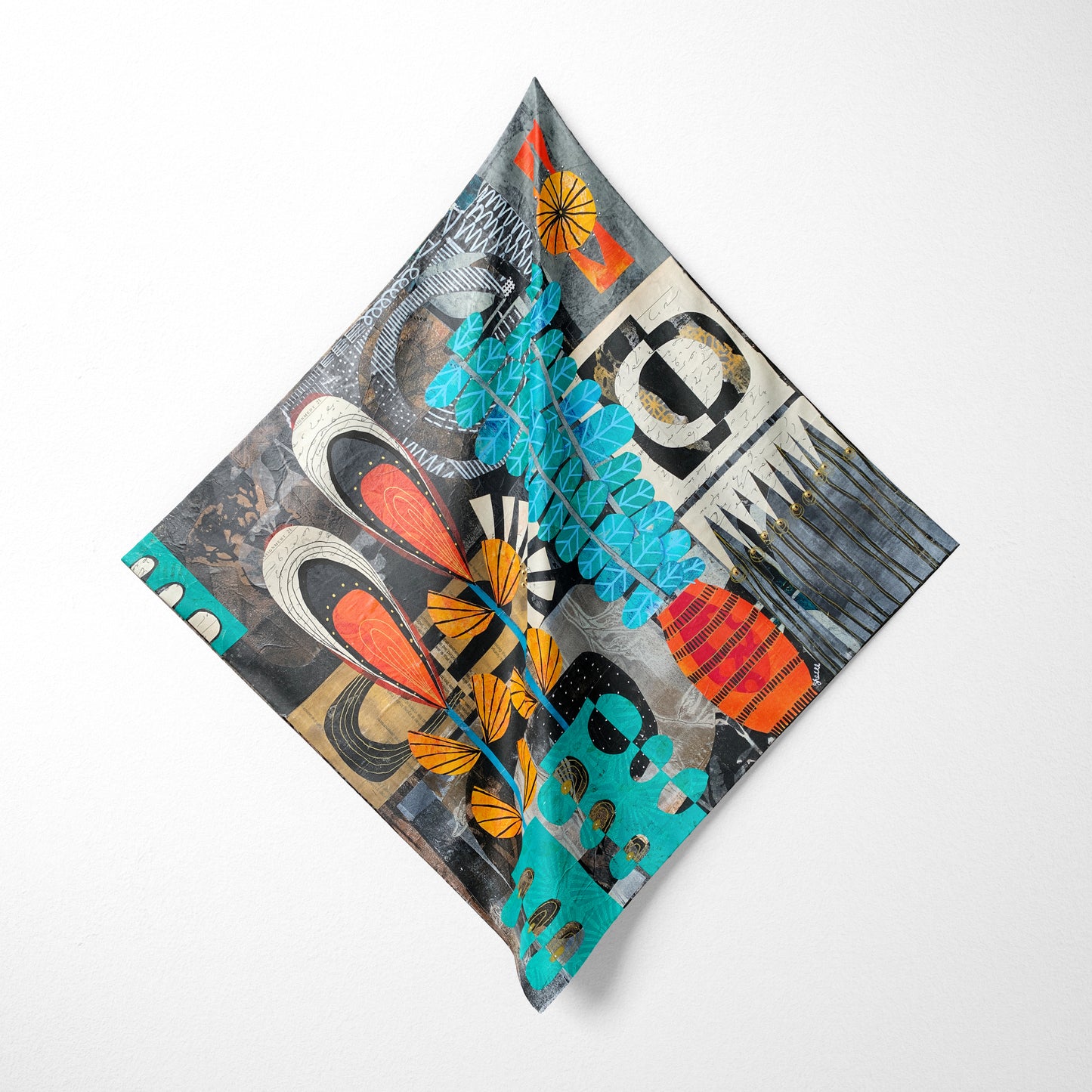 Partial Sun - Abstract Collage Art Square Scarf