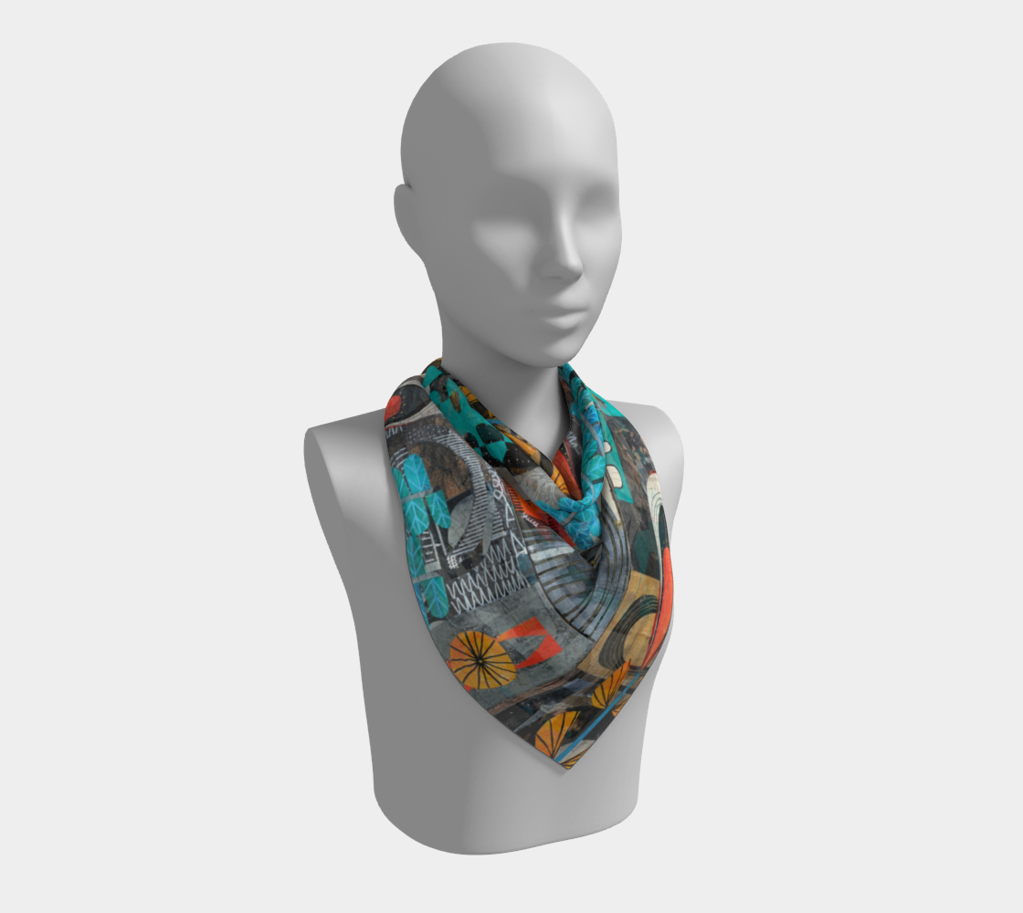 Partial Sun - Abstract Collage Art Square Scarf