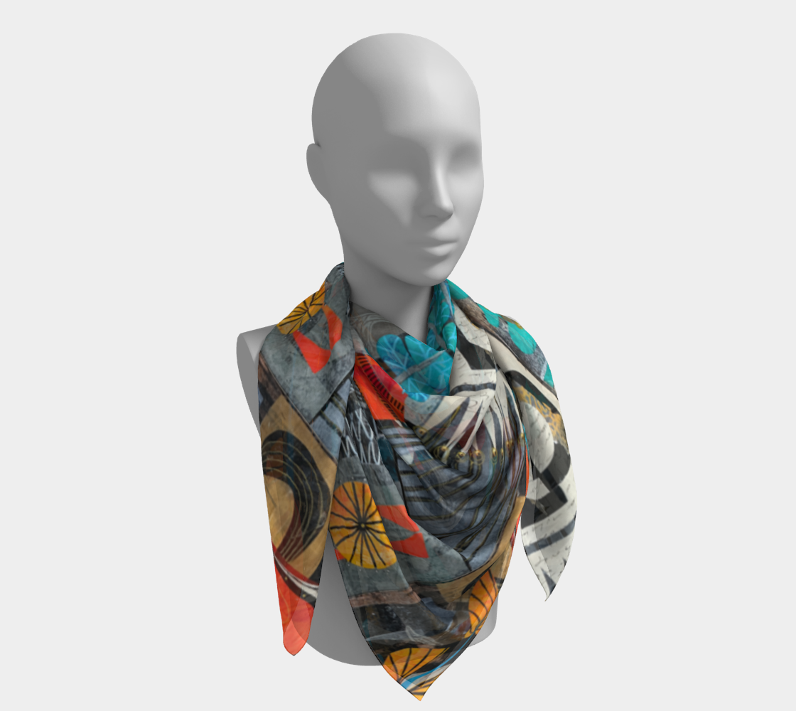 Partial Sun - Abstract Collage Art Square Scarf
