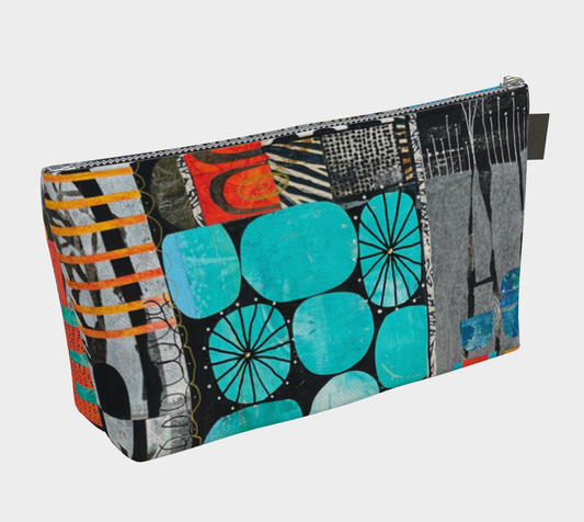 Rainy Monday Art Collage - Lined Makeup Bag