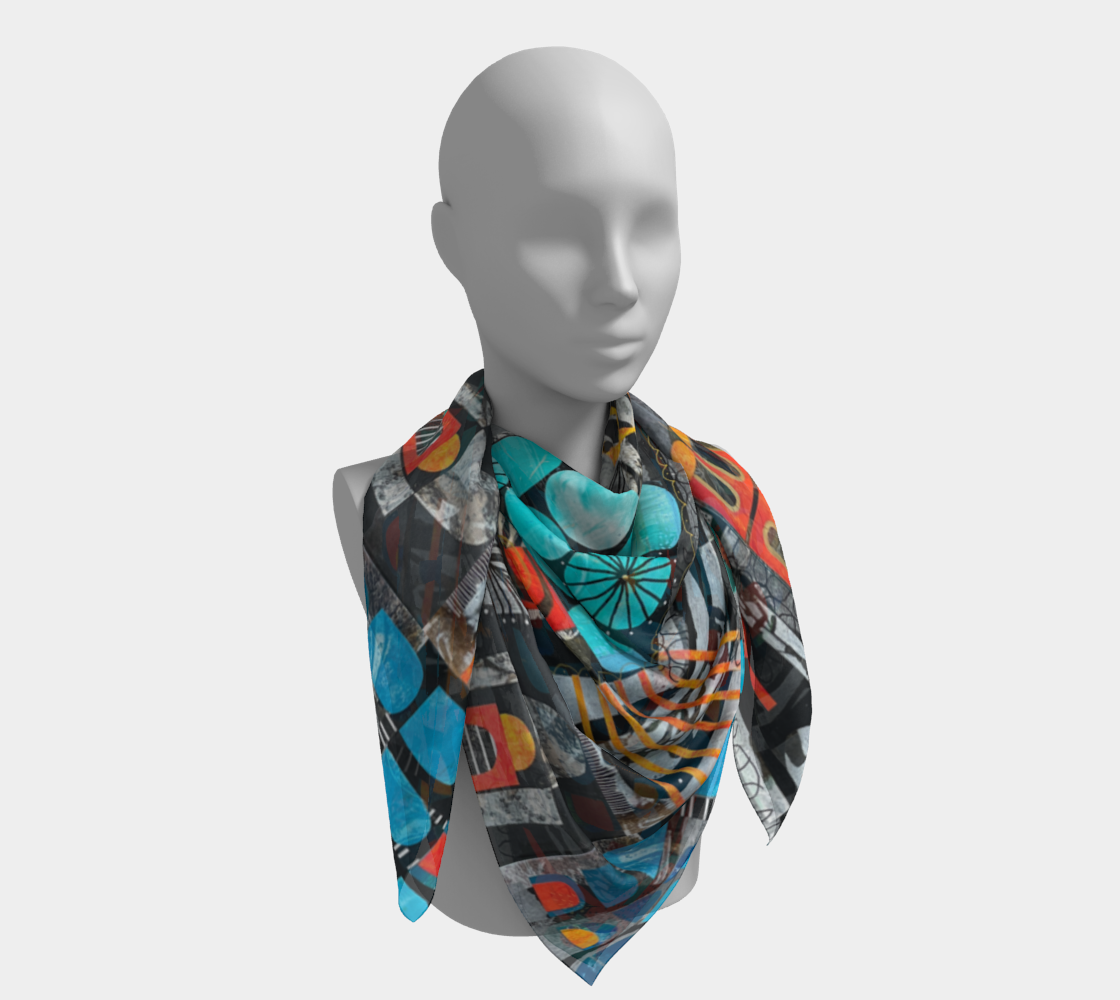Rainy Monday - Abstract Collage Art Square Scarf