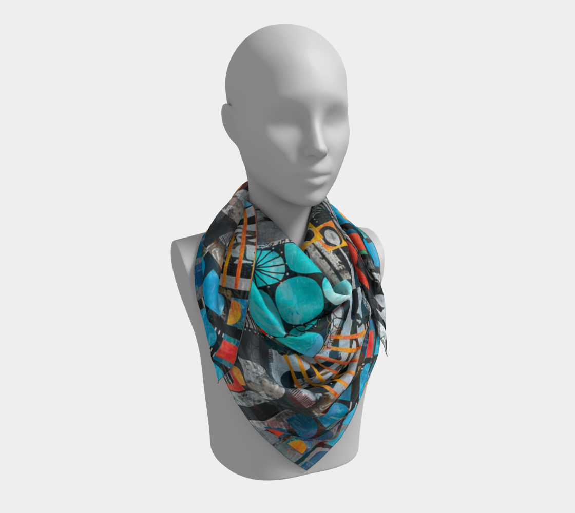 Rainy Monday - Abstract Collage Art Square Scarf