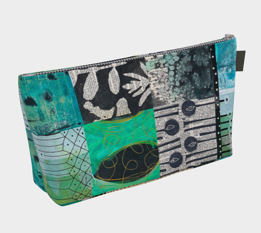 Riverwalk Art Collage - Lined Makeup Bag