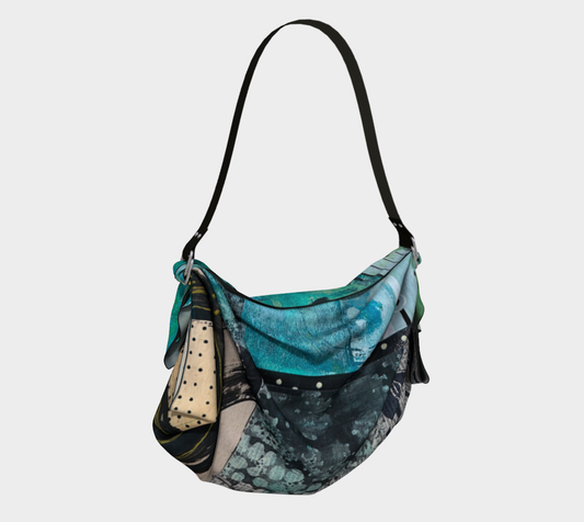 Riverwalk - Abstract Art Collage Origami Tote Bag