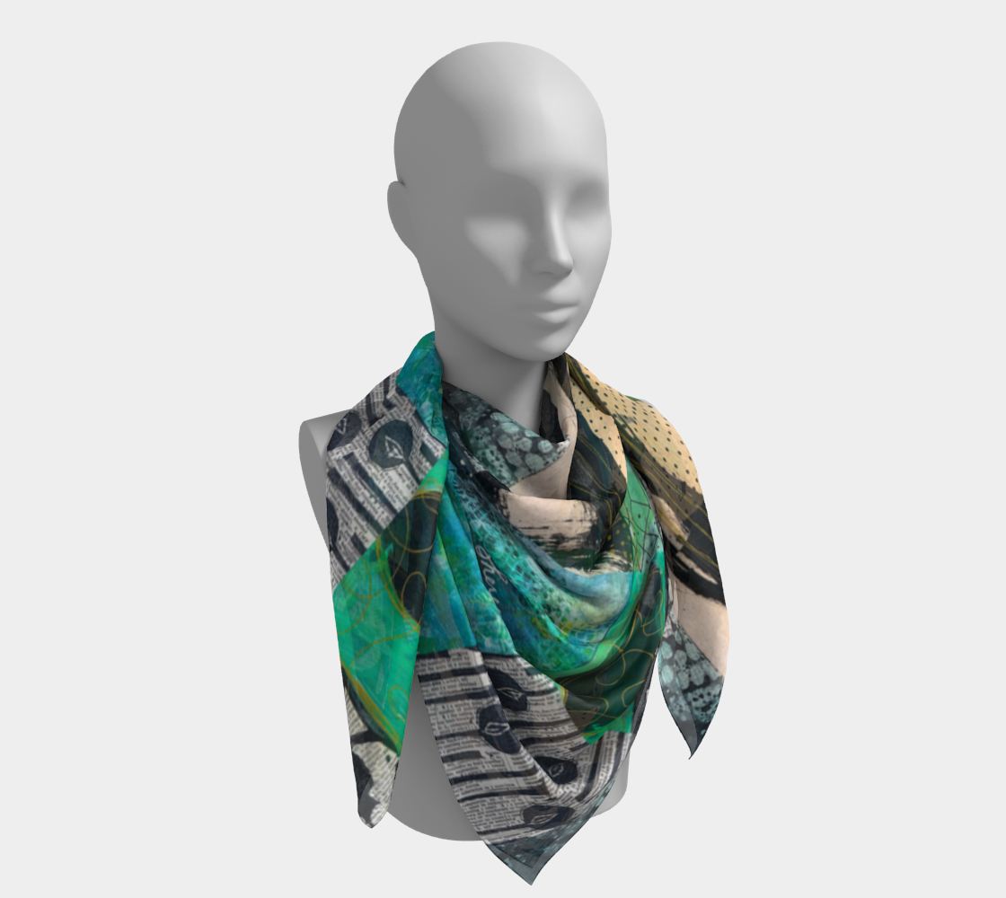 Riverwalk - Abstract Collage Art Square Scarf