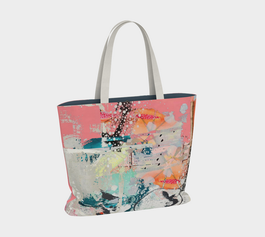 Sunday Abstract Art - Large Lined Tote Bag