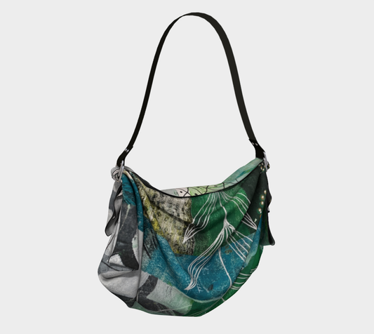 Vine Around - Abstract Art Collage Origami Tote Bag