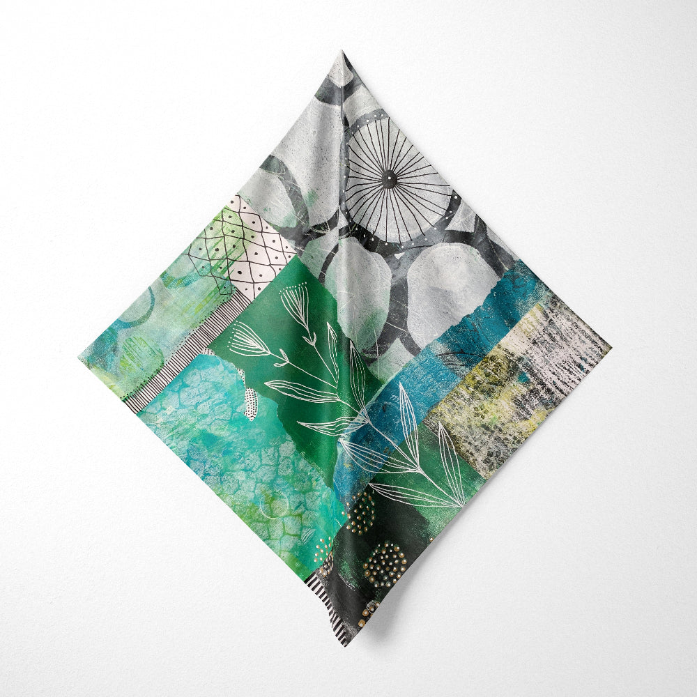 Vine Around - Abstract Collage Art Square Scarf