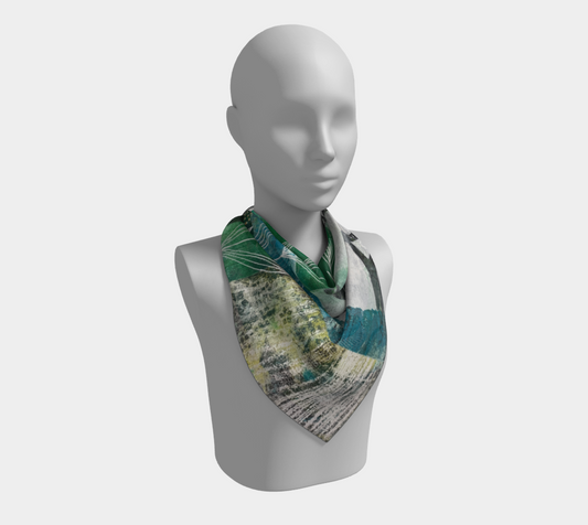 Vine Around - Abstract Collage Art Square Scarf