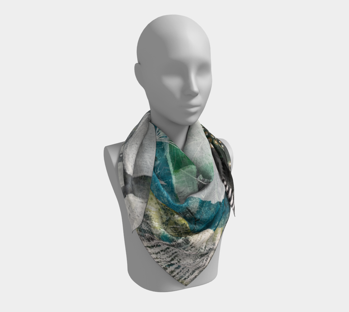 Vine Around - Abstract Collage Art Square Scarf