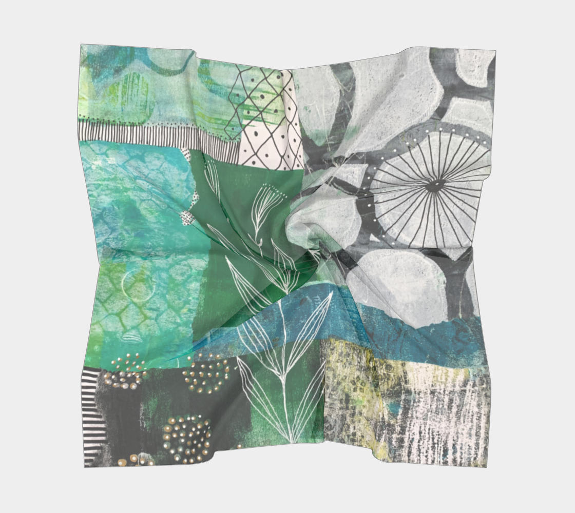 Vine Around - Abstract Collage Art Square Scarf