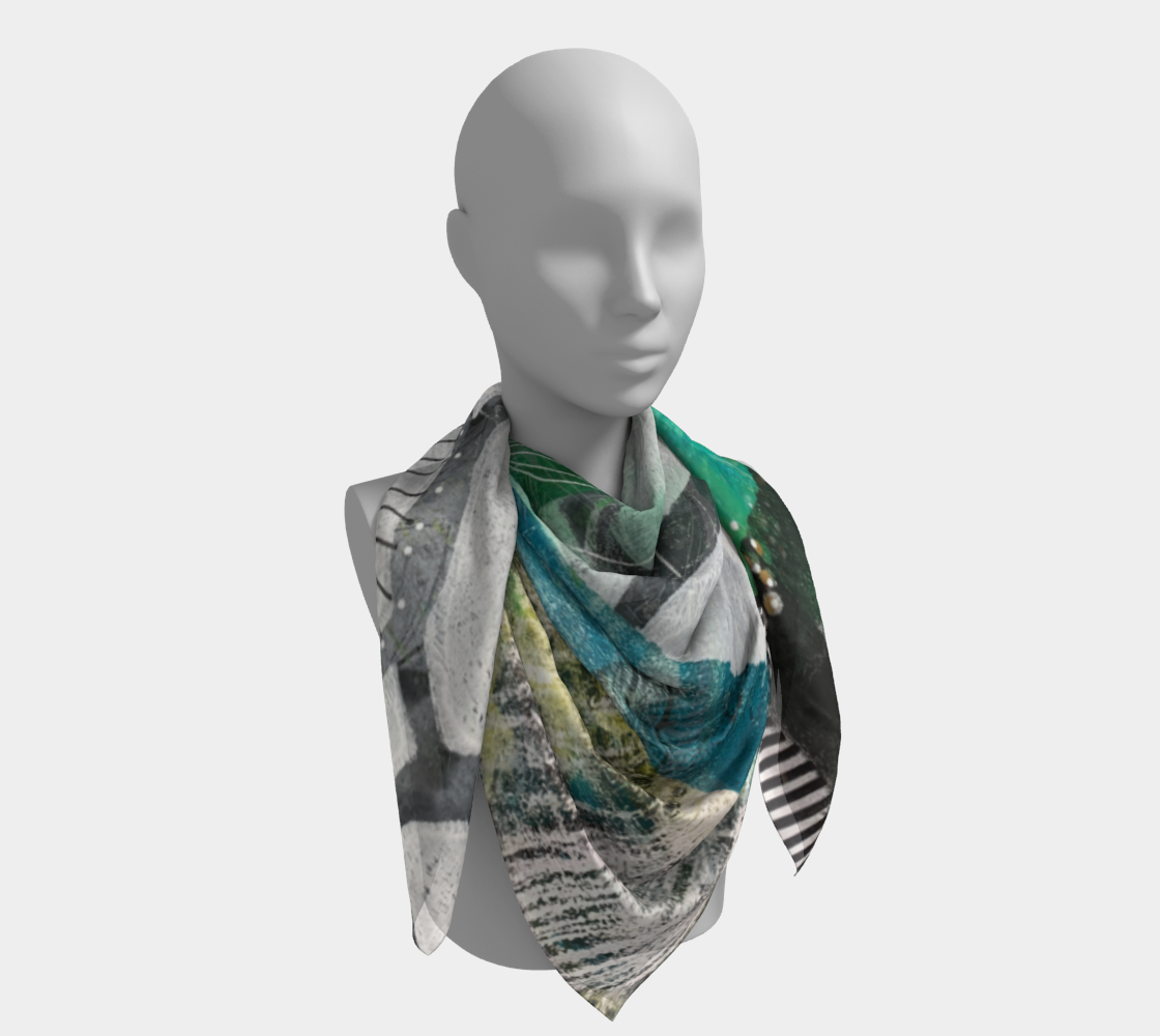 Vine Around - Abstract Collage Art Square Scarf