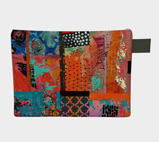 Magenta Wildflower Botanical - Lined Zipper Carry-all