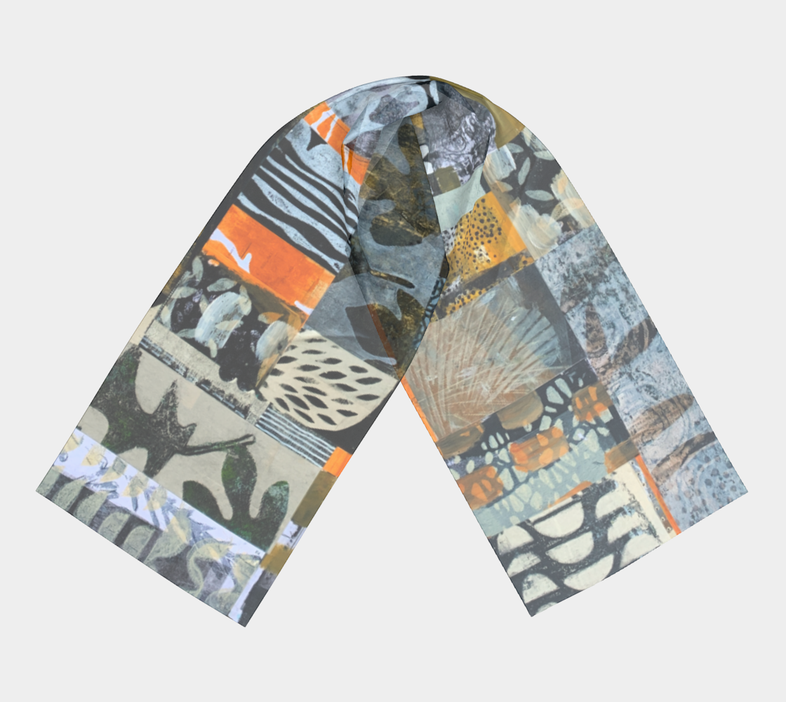 Autumn Paths Botanical Collage - Long Scarf