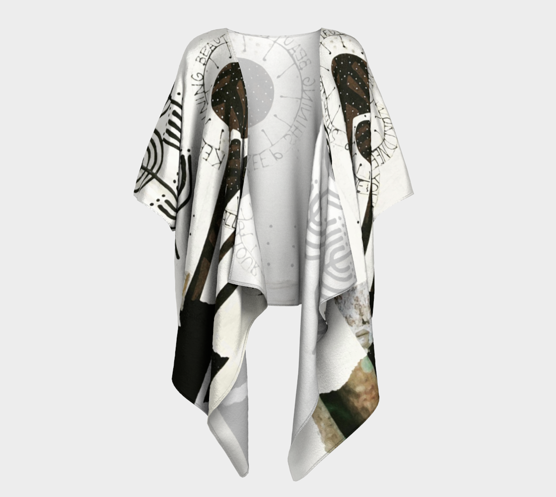 Keep Shining - Abstract Collage Art Draped Kimono Shawl
