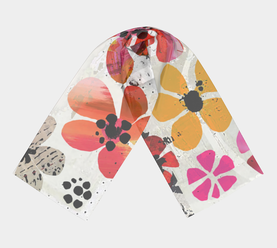 Cut Flowers Abstract Art - Long Scarf