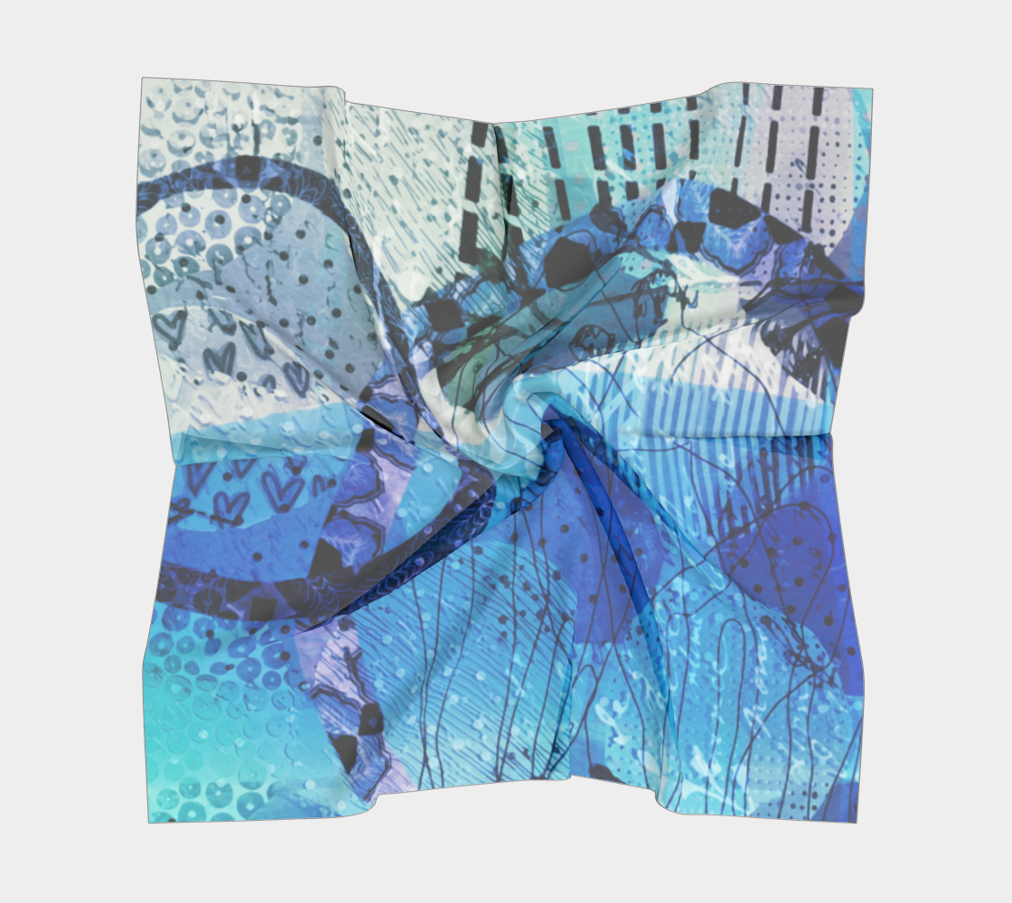 Blue patterned scarf on a white background