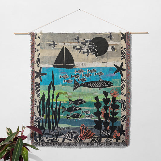 By The Sea Ocean Home Decor Woven Blankets
