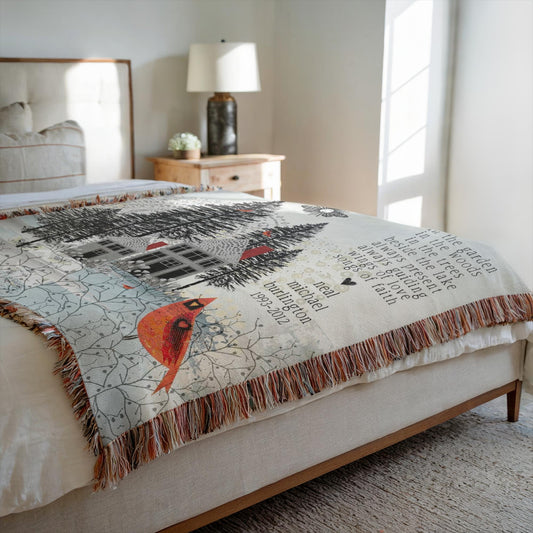 Cardinal House Personalized Memorial Woven Blanket
