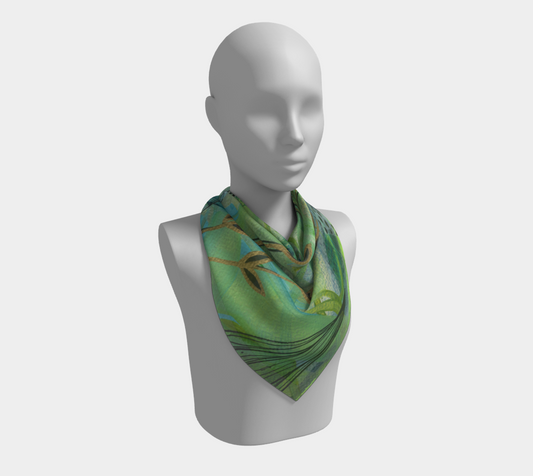 Growing Green Square Scarf