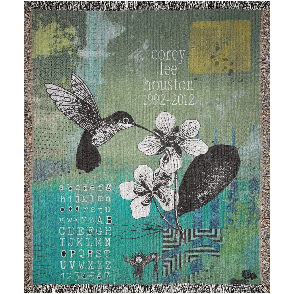 Hummingbird Personalized Memorial Woven Blanket