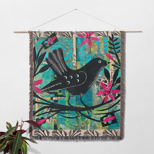 Pretty Bird Home Decor Woven Blanket