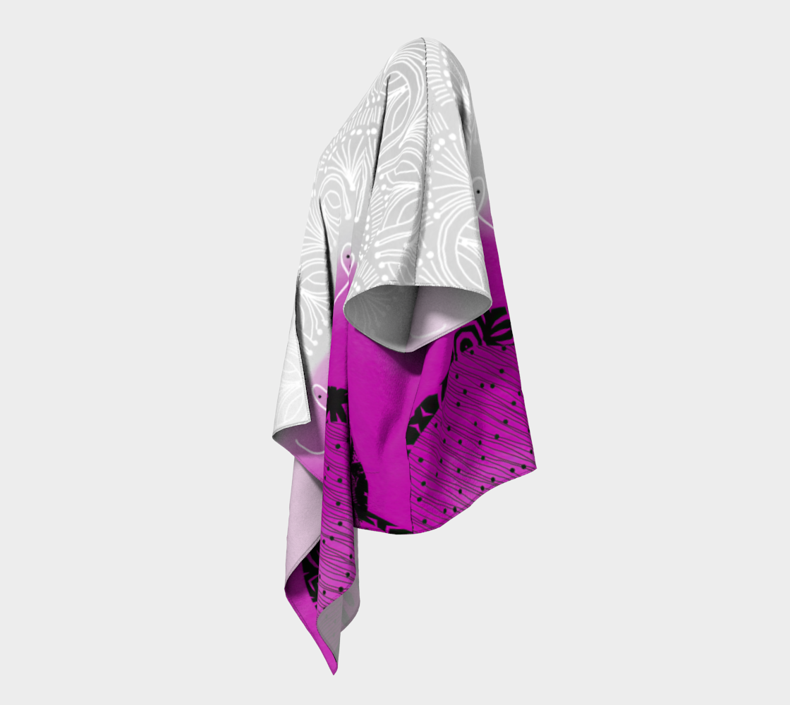 Fuchsia Rings Draped Kimono