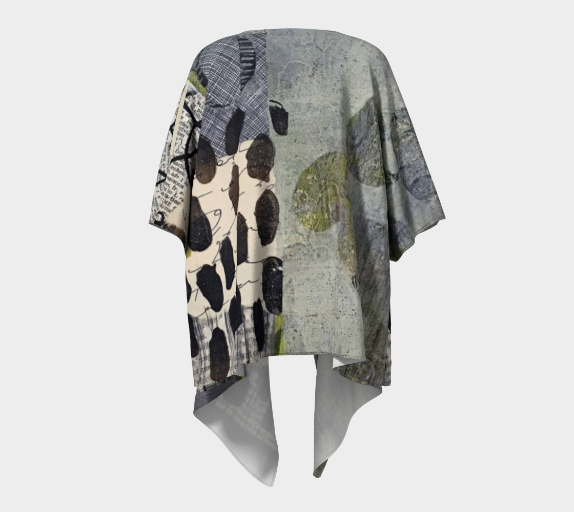 Grey Eucalyptus Draped Kimono