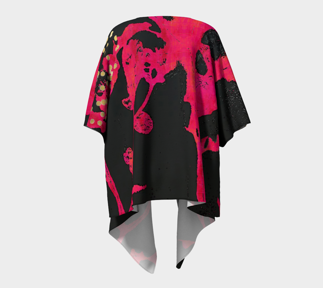 Magenta Wildflower Draped Kimono