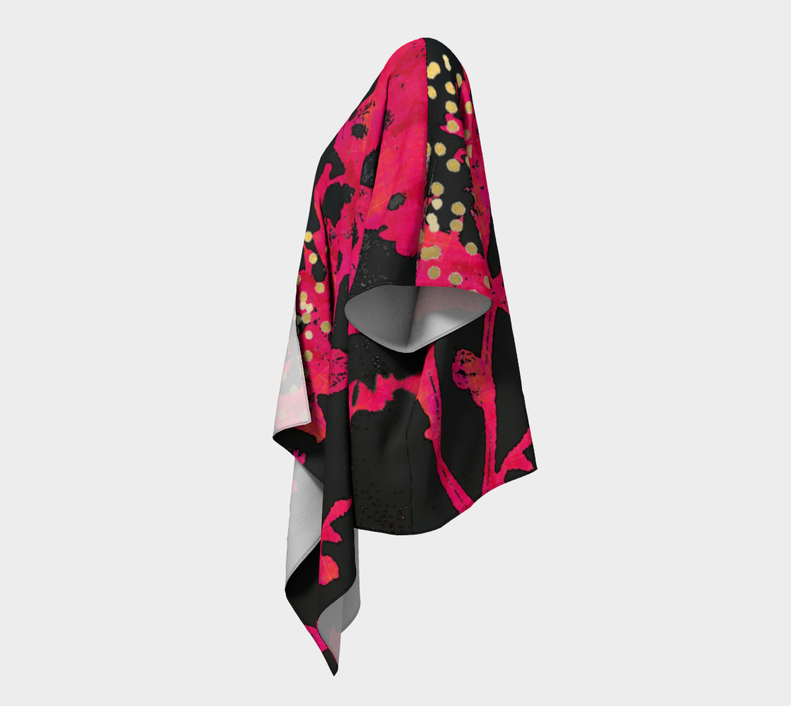 Magenta Wildflower Draped Kimono