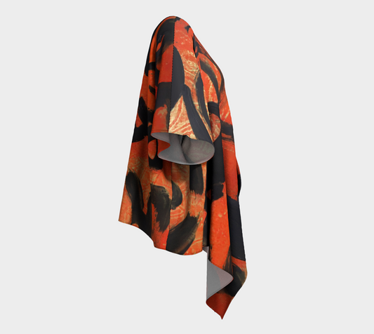 Mango Road - Abstract Art Draped Kimono Shawl