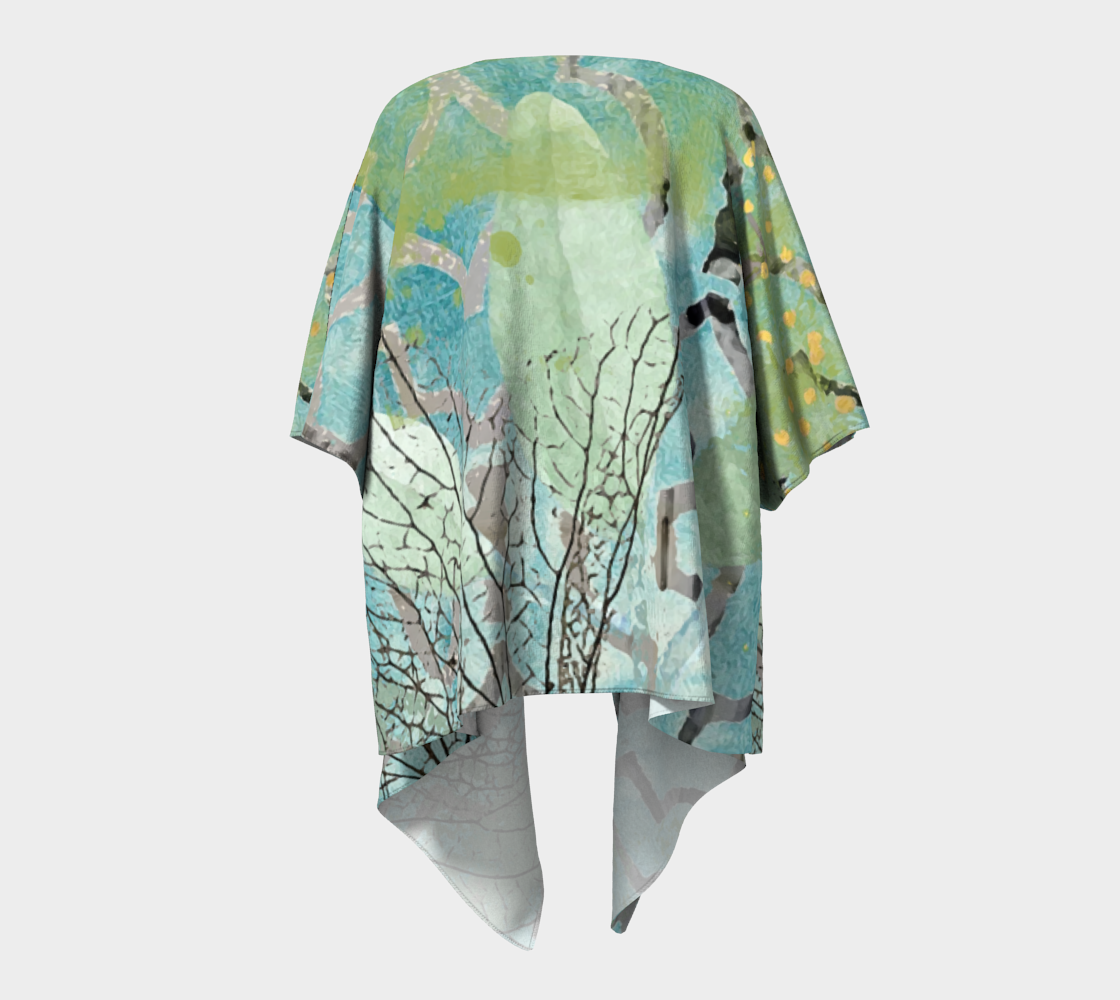Teal Hydrangea Draped Kimono