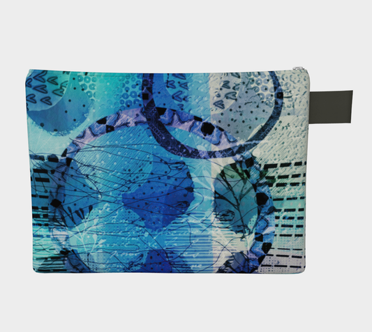 Blue Lagoon Abstract Art - Lined Zipper Carry-all
