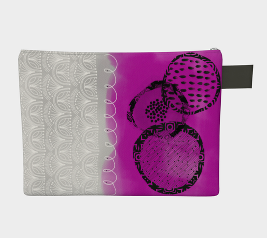 Fuchsia Rings Abstract Art - Lined Zipper Carry-all