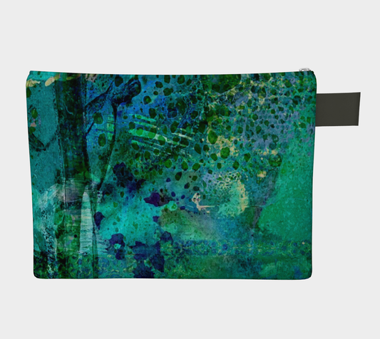 Teal Dissolve Abstract Art - Lined Zipper Carry-all