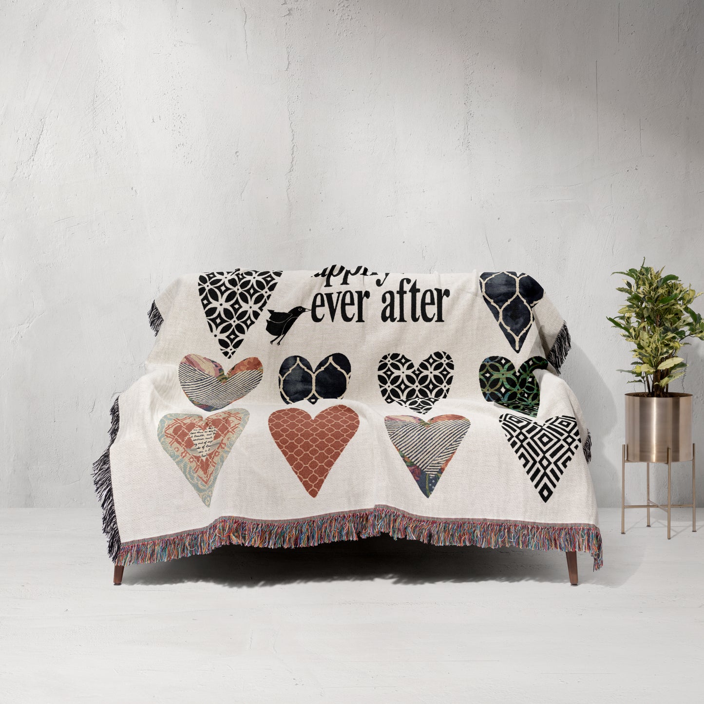 Personalized Woven Wedding Blanket | Heart Grid design by Museware creator Sheree Burlington