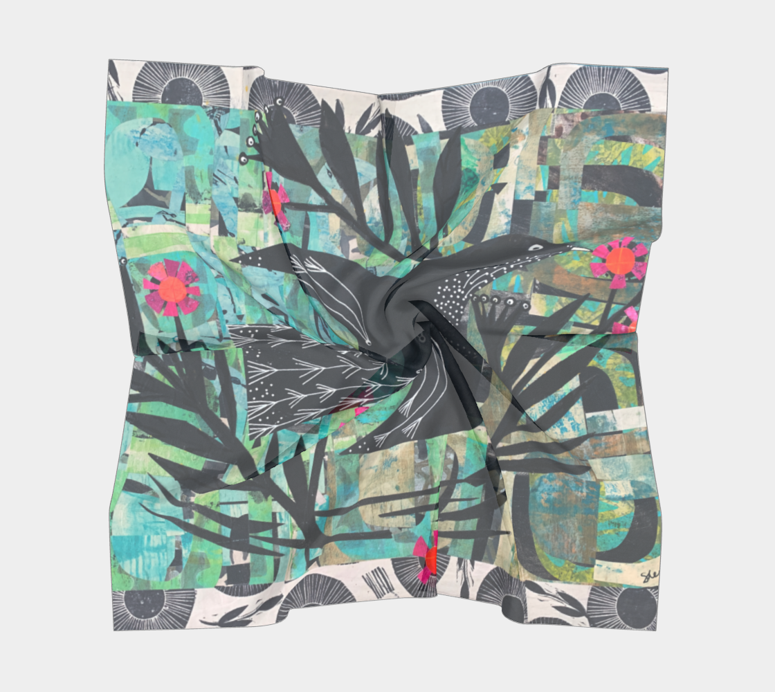 Colorful scarf with abstract design on a white background
