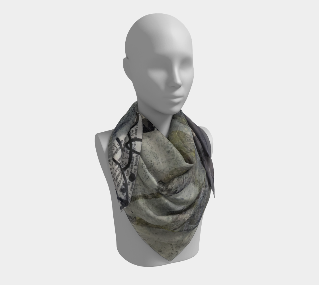 Grey Eucalyptus Square Scarf