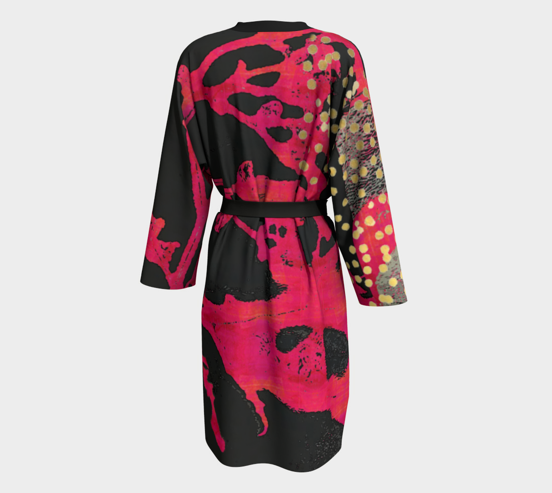 Magenta Wildflower Peignoir Robe by Sheree Burlington