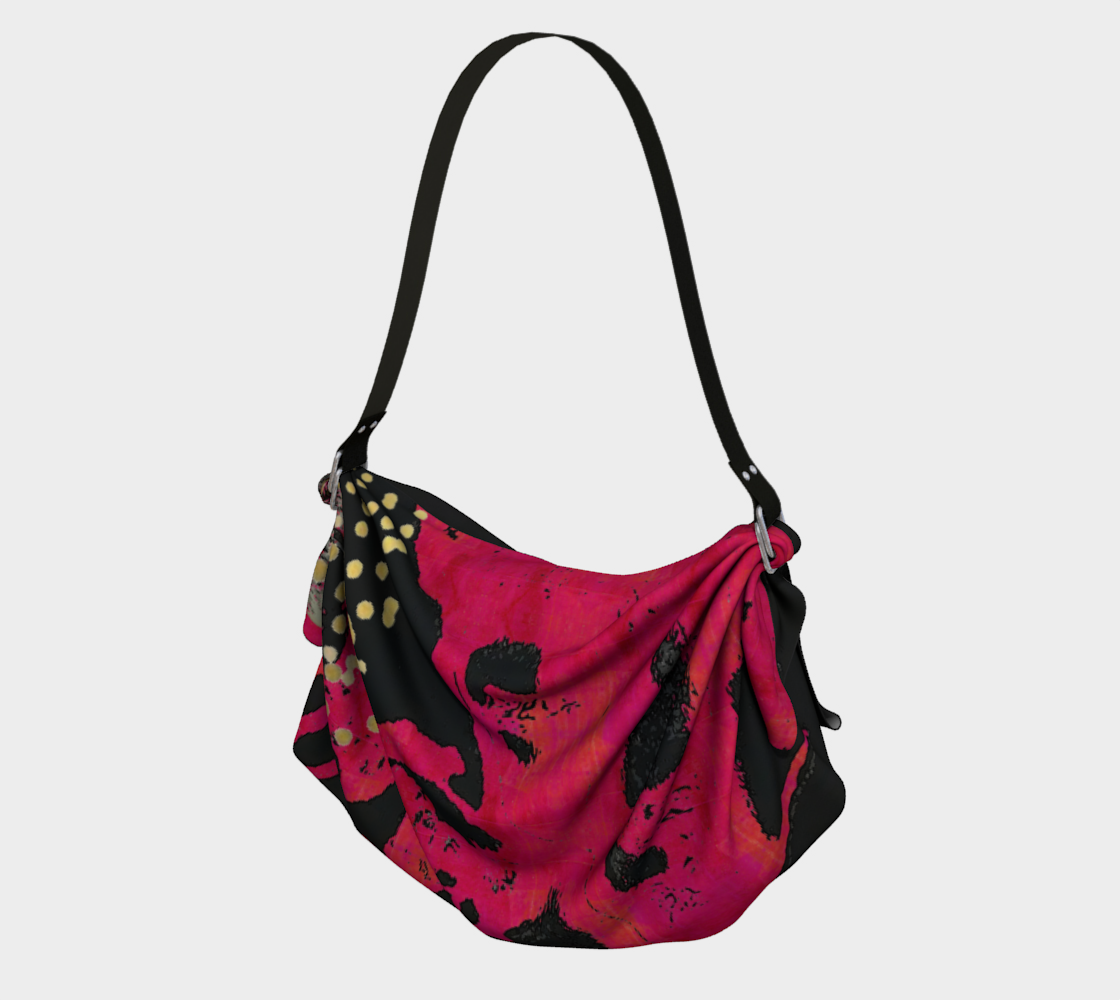 Magenta Wildflower Origami Tote Bag by Sheree Burlington