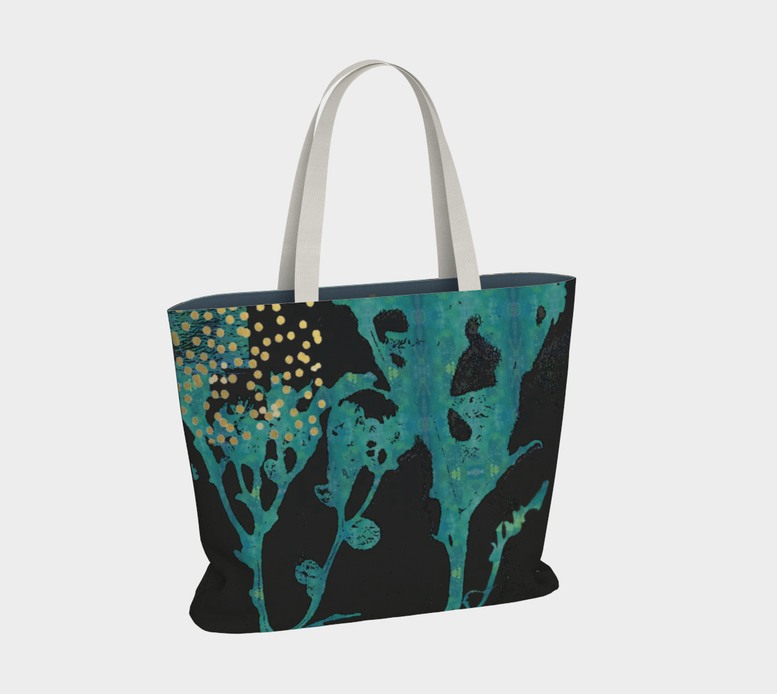 Teal Wildflower Market Tote Bag by Sheree Burlington