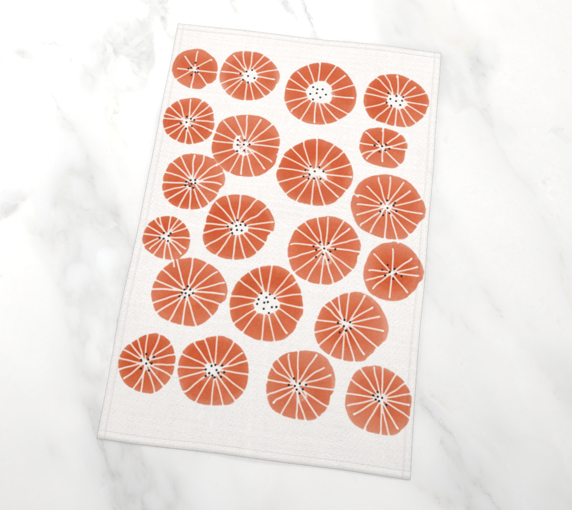 Peachy Rounds Tea Towel
