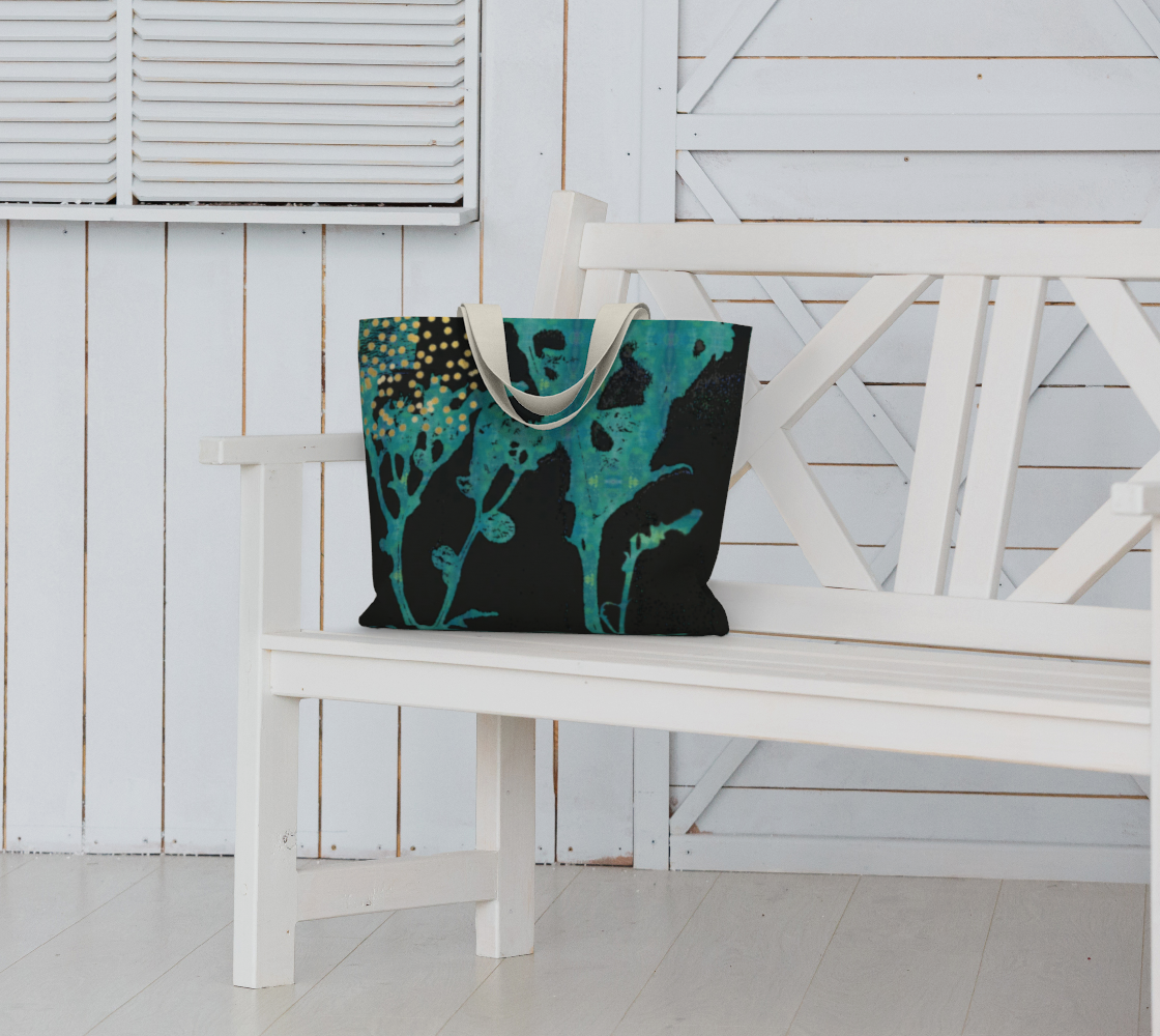 Teal Wildflower Market Tote Bag by Sheree Burlington