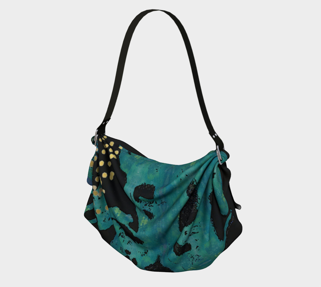 Teal Wildflower Origami Tote Bag by Sheree Burlington
