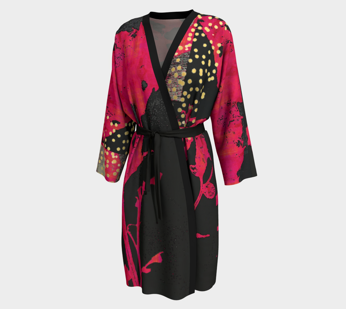 Magenta Wildflower Peignoir Robe by Sheree Burlington