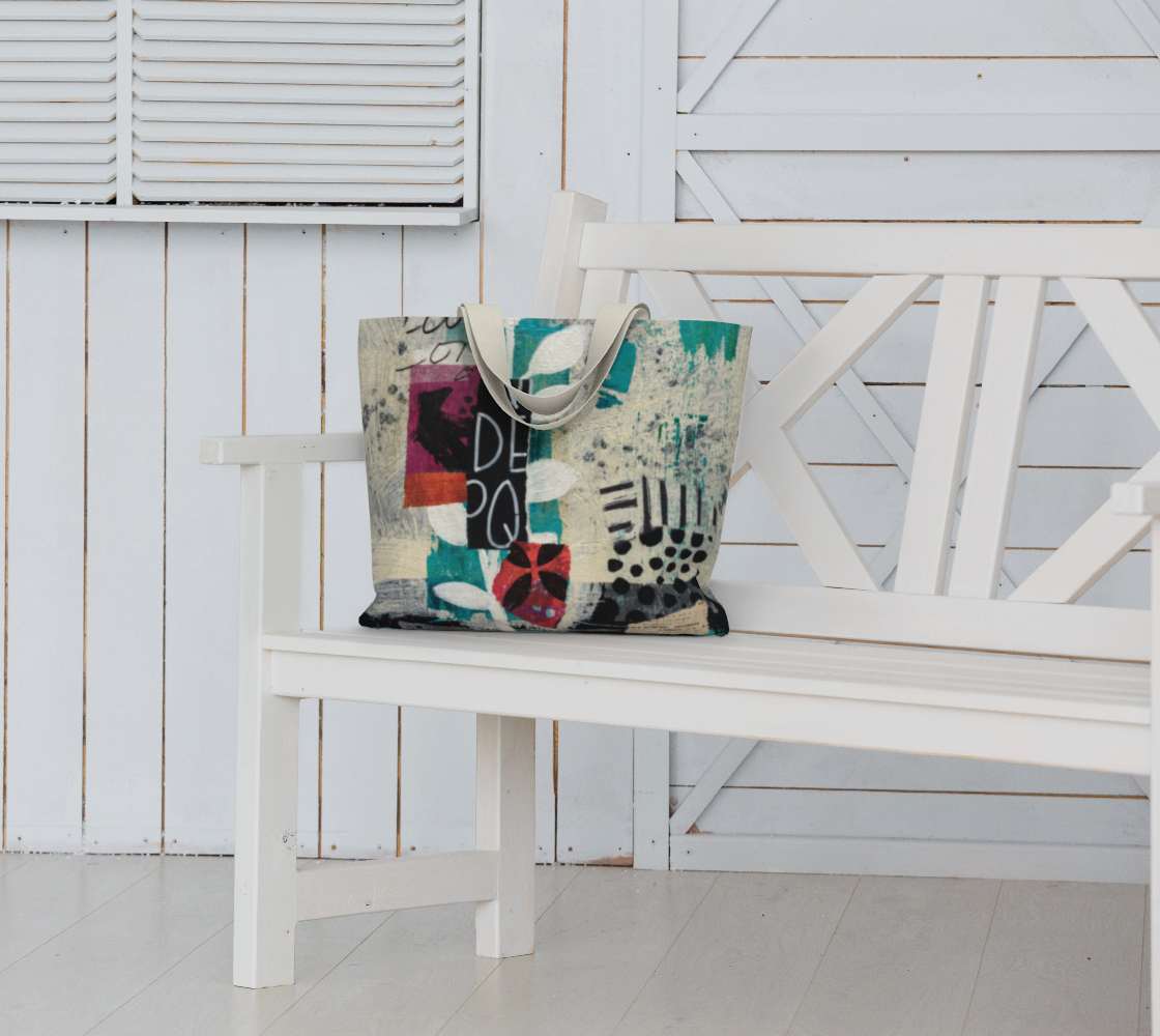Dear Diary Abstract Art - Large Lined Tote Bag