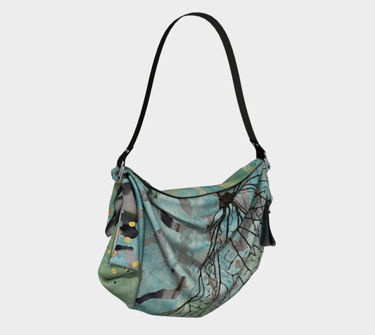 Teal Hydrangea Origami Tote Bag by Sheree Burlington