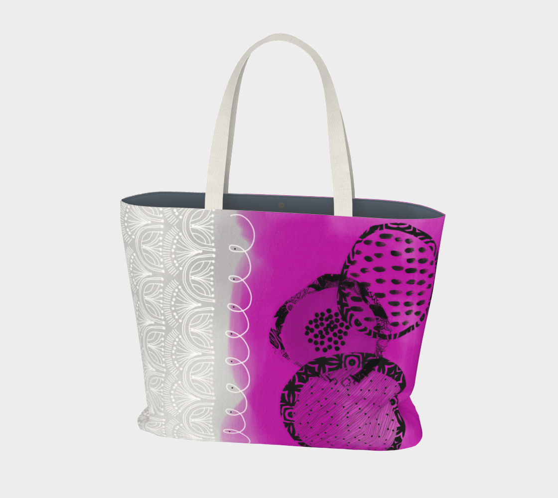Fuchsia Rings Market Tote Bag by Sheree Burlington