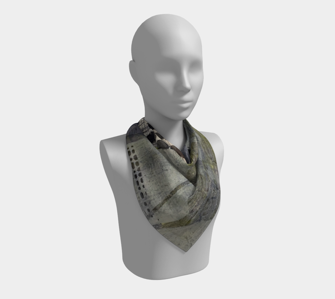 Grey Eucalyptus Square Scarf